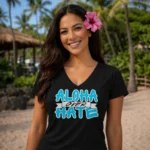 Women's Aloha Over Hate V Neck